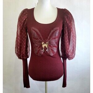 Cannes Gaicy fairycore cottage core festival renaissance butterfly top size M